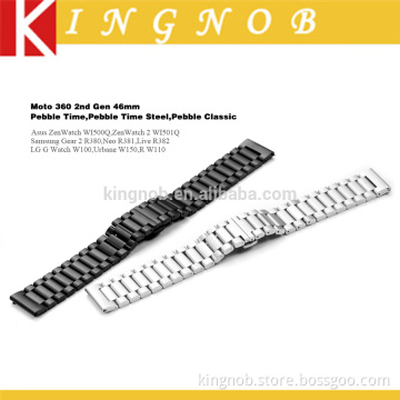 22mm 316L Stainless Steel Bracelet S/S Metal Watch Band For Moto 360 Pebble Samsung Gear 2